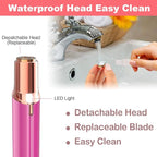 Facial Hair Remover for Women - Removal Shaver for Women - USB Rechargeable Lady Face Razor Trimmer for Face Lips Chin Peach Fuzz Arms Legs and Bikini Line