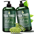Tea Tree Shampoo & Conditioner Set | Thinning Hair Loss Treatments for Men and Women | Soothes Itchy Scalp & Dandruff | Boosts Hair Growth & Reduces Hair Loss | Sulfate & Paraben Free