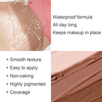 6 Colors Cream Contour Stick Makeup Kit, Shades with Highlighter, Blush and Double-End Bronzer Contour Stick for Sculpt the Cheeks, Long Lasting, Waterproof, Matte & Dewy Finish(SET A)