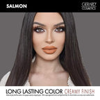 Gerard Cosmetics Color Your Smile Lip Gloss Salmon, Super Pigmented Peach Lip Gloss with LED Light and Mirror, Shiny Finish, Hydrating Liquid Peach Lipstick, Cruelty Free and Made in USA