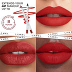 Matte Gel Lip Liner Pencil 5 Pcs Set - Creamy, Sharpenable, Longwear, Waterproof Lip Combo - Nude Pink 407, Nude 409, Red 411, Mauve 410 and 412