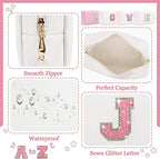 Initial letter patch makeup bag,