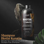 Biotin Shampoo with Keratin - Advanced Anti-Thinning, Hair Growth & Repair Formula - Soothes Scalp, with Tea Tree Oil & DHT Blockers - Strong, Healthy Hair for Men & Women - 16 fl oz