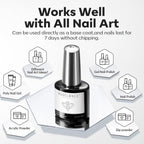 modelones Non-U V Peel off Gel Base Coat, Quick Dry Peelable Base Coat for Gel Nail Polish Beginner Friendly Gentle Protection for Thin & Weak Nails,10ml