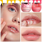 3 PCS Bee Lip Balm Lip Mask Honey Pot,Honey & Strawberry & Watermelon Lip Sleeping Mask,Moisturizing Lip Mask Overnight Prevention Dry and Cracked Lip Scrubs Exfoliator Lip Care