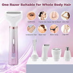 Electric Razors Shaver for Women, 5 in 1 Bikini Trimmer for Women, Wet/Dry Womens Electric Razor Shavers, Face Razor for Face Nose Eyebrow Arms Armpit Legs Pubic Area, Facial Hair Removal