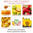3 Pcs Bee Lip Balm Honey Pot, Honey Strawberry Apple Lip Mask Overnight, Moisturizing Lip Sleeping Mask, Hydrate Repair Prevent Dry Cracked Lip Exfoliator Lip Care (Honey+Strawberry+Apple Lime)