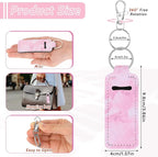 4Pcs Chapstick Holder Keychain, Lip Balm Sleeve Pouch, Chapstick Holder With Clip, Lip Balm Holder, Stocking Stuffers Gift for Women(Pink, Gray, Purple, Blue)