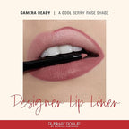Runway Rogue Designer Liner Lip Pencil, Matte Cool Berry-Rose Lip Liner Pencil and Lip Liner Sharpener, ‘Camera Ready’