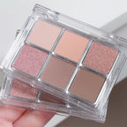 6 Colors Nude Champagne Gold Matte Shimmer Eyeshadow Palette for Eye Makeup,High Pigmented Brown Eye Shadow Primers Powder Palet de sombras de ojos