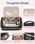 BAGSMART Travel Toiletry Bag, Large Wide-open Travel Bag for Toiletries, Makeup Cosmetic Travel Bag with Handle