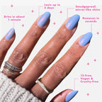 Olive & June Quick Dry Nail Polish | Instant, Fast-Drying, Smudgeproof Color | 15-free, Vegan, Cruelty-Free Formula | Lasts up to 5 Days | Salon-Quality Manicure at Home | Charming Periwinkle Shimmer