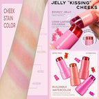 4Pcs Milk Jelly Blush - Milk Blush - Sheer Cheek & Lip Stain，Long Lasting Milk Jelly Tint Have Transparent & Bright Colors (multicolored)