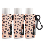 3PCS Lip Balm Holder Keychain Lip Gloss Sleeves Lipstick Holder Keychain Chapstick Elastic Sleeves(Leopard Printing X3)