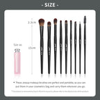 Jessup Eye Brushes Set, Vegan Makeup Brushes with Concealer Powder Eyeshadow Blending Eyeliner Spoolie Brush, 16pcs Premium Synthetic Black Cosmetic Brush T272