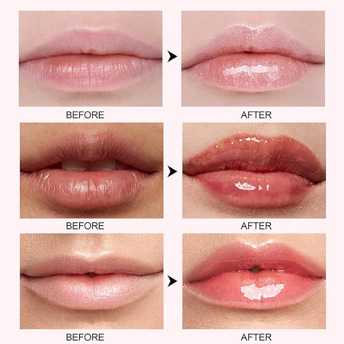 6 Colors Lip Plumper, Hydrating & Smooth Wrinkles, Enhancing Plump Effect for Fuller Lips, High Shine Glaze, Long Lasting Nourishing for Women Girls (# 02)