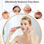 Facial Hair Removal for Women, Portable Painless Hair Remover Device, Rechargeable, with 2 Replacement Heads, for Face, Upper Lip and Chin (Rose god)