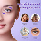 Cooling Gel Eye Mask Reusable Cold Eye Mask, Frozen Eye Mask Ice Eye Compress Ice Pack, No Freeze, Cool Relaxation, Comfort Snug Fit, Eye Cover Ice Mask with Mineral Mud for Office, Home, 2PCS