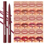 Jolilab Matte Lip Liner Set, Lip Makeup Set Natural Smooth Long-Lasting And Hydrating Beauty Daily Cosmetics Gift for Girls Easy-to-Use(12pcs