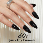 AZUREBEAUTY Nail Polish,Black Quick Dry Complete Natural Super Lustrous,Professional for DIY Manicure and Pedicure at Home