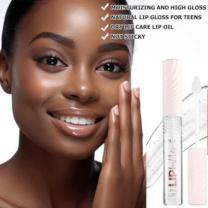 clear Lip Gloss Lip Plumper Gloss Tinted Lipgloss Lip Oil Teens Moisturizing Lipstick Lip Balm High Shine And Vegan Plumping Lip Gloss For Women Girls Long-Lasting Dry Lip Care 01