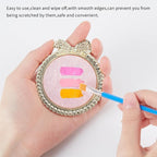 NICENEEDED 2 PCS Resin Nail Art Palette, Nail Art Painting Mixed Color Makeup Palette with Pearls, Rhinestone Bowknot Edge Nail Polish Palettes Nail Art Display Board for Nail Salon