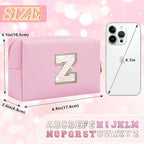 Initial letter patch makeup bag,