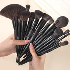 LORYP Black Makeup Brushes Set 21Pcs Powder Blush Foundation Concealer Highlighter Brush Vegan Pro Face and Eye Brush Kit