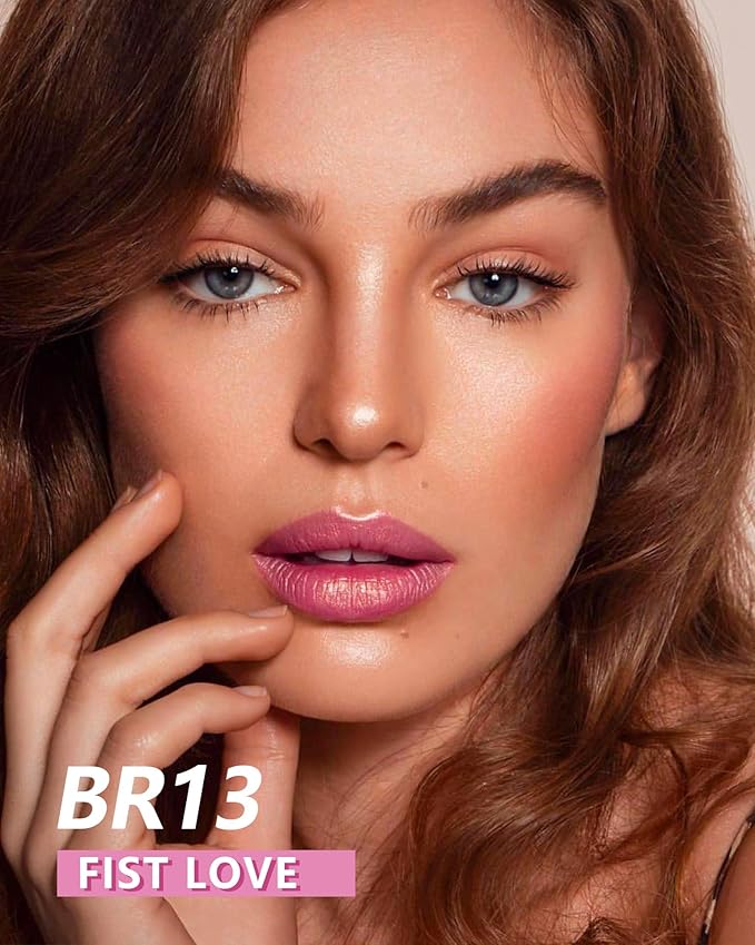 MAKI YIKA Pink Lipstick for Women Metallic Lipsticks Glitter Long Lasting Lipstick No Smudge No Transfer Liquid Lip Gloss (BR013 First Love)