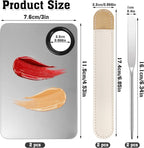 6 in 2 Set Makeup Mixing Palette with Korean Makeup Spatula, Stainless Steel Foundation Palette with Spatula for Mixing Foundation Eye Shadow Eyelash Nail Art