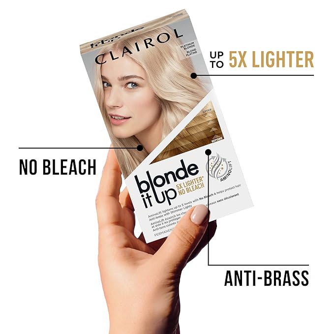Clairol Blonde It Up Permanent Hair Dye, Platinum Blonde Hair Color, Pack of 1