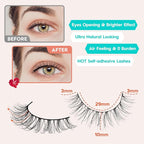 Natural Lashes Wispy False Eyelashes 10mm Short Lashes 3D Volume Strip Lashes Fake Eyelashes Siligli Lashes Thin Band Curly Eye Lashes Pack 10 pair