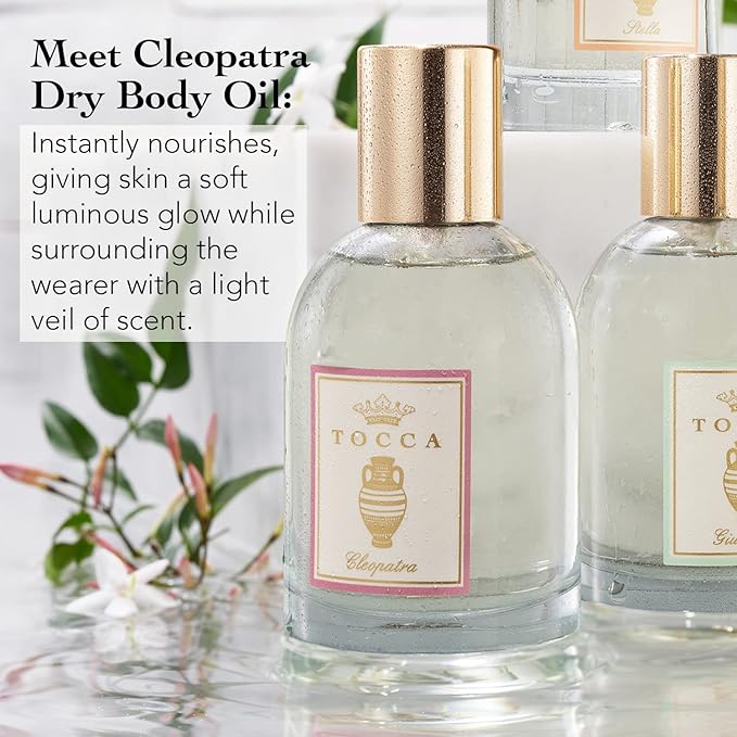 Tocca Dry Body Oil (100 ml) and Eau de Parfum (20 ml) in Cleopatra - Warm Floral, Grapefruit, Jasmine, Vanilla Musk