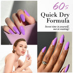 AZUREBEAUTY Lavender Purple Quick Dry Complete Natural Super Lustrous Nail Enamel Polish,Professional for DIY Manicure and Pedicure at Home