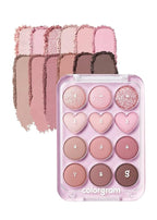 COLORGRAM Pin Point Eyeshadow Palette 02 Pink+Mauve= | Ultra-Blendable Matte, Glitter, Shimmer Shades for Daily Makeup | K-Beauty Eye Palette with Easy-to-Use Calculator Design