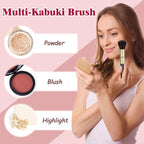 Retractable Makeup Brush, Travel Kabuki Powder Brush, Retractable Blush Brush, for Blush, Bronzer, Buffing, Highlighter Flawless Powder Cosmetics, Travel Friendly