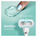 Venus Extra Smooth Sensitive Women's Razor with Reusable Razor Handle, 3 Razor Blade Refills and Shower Holder