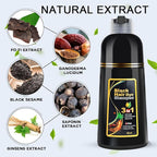 Black Hair Dye Shampoo 3 in 1 for Women/Men for Gray Coverage Instant Hair Color Shampoo Semi Permanent Champu Para Cana