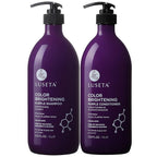 L LUSETA Color Brightening Purple Shampoo and Conditioner Set for Blonde and Gray Hair, Infused with Cocos Nucifera Oil to Help Nourish, Moisturize and Condition Hair, 2x33.8oz