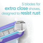 Gillette Venus Deluxe Smooth Platinum Razors for Women, 1 Venus Razor, 2 Razor Blade Refills, Metal Handle with Anti-Slip Grip