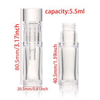 COSIDEA 18pcs Empty 5.5ml Round Clear PETG lip gloss tubes thick wand lipgloss tube container for lip oil
