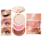 Makeup Eyeshadow Palettes, 3-in-1 Protable Multifunction Blush Highlighter
