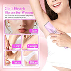 Glow Aura Womens Shaver, Bikini Trimmer for Women, Glow Aura Electric Razor, Comfort 2 in 1 Electric Lady Shaverr, Dual Head Groomer, Glowaura Womens Razor, GlowAura Bikini Shaver(Purple)
