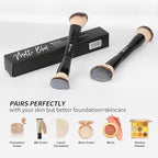 DUcare Foundation Brush Contour Bronzer Double Ended Makeup Brush for Blending Liquid Powder Concealer Cream Blush Buffe Black