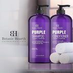 Botanic Hearth Purple Shampoo And Conditioner Set | For All Shades Of Blonde, Silver And Gray Hair | Enhances Highlights | Sulfate Free, Paraben Free, 16 Fl Oz Each