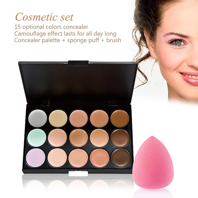 Concealer Palette, 15 Colors Makeup Palette Facial Camouflage