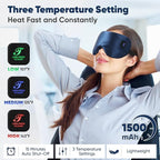Heated Eye Mask for Dry Eyes, Cordless Warm Eye Compress for Blepharitis, Styes, 1500mAh Large Battery Capacity, Washable Cover, Gifts for Family and Friends (Blue)