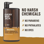 Every Man Jack 2-in-1 Daily Shampoo + Conditioner - Amber + Sandalwood | Nourishing For All Hair Types, Naturally Derived, Cruelty-Free Shampoo and Conditioner Set for Men | 24oz -1 Bottle