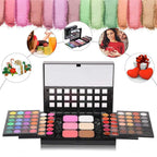 78 Color Makeup Palettes Kit, with 48 Pigmented Shiny Matte Eyeshadow Palette Colorful, 18 Lipstick, 6 Concealer, Blusher, Shading Powder, Dual Sides Sponge Applicators, Cosmetics Gift Set