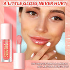 2Pack Big Brush Head Hydrating Lip Glow Oil Plumping Lip Tint, Hydrating Lip Gloss Tinted Lip Balm Transparent Lip Care, Long Lasting Nourishing Non-sticky Fresh Texture (Cherry+Coco)